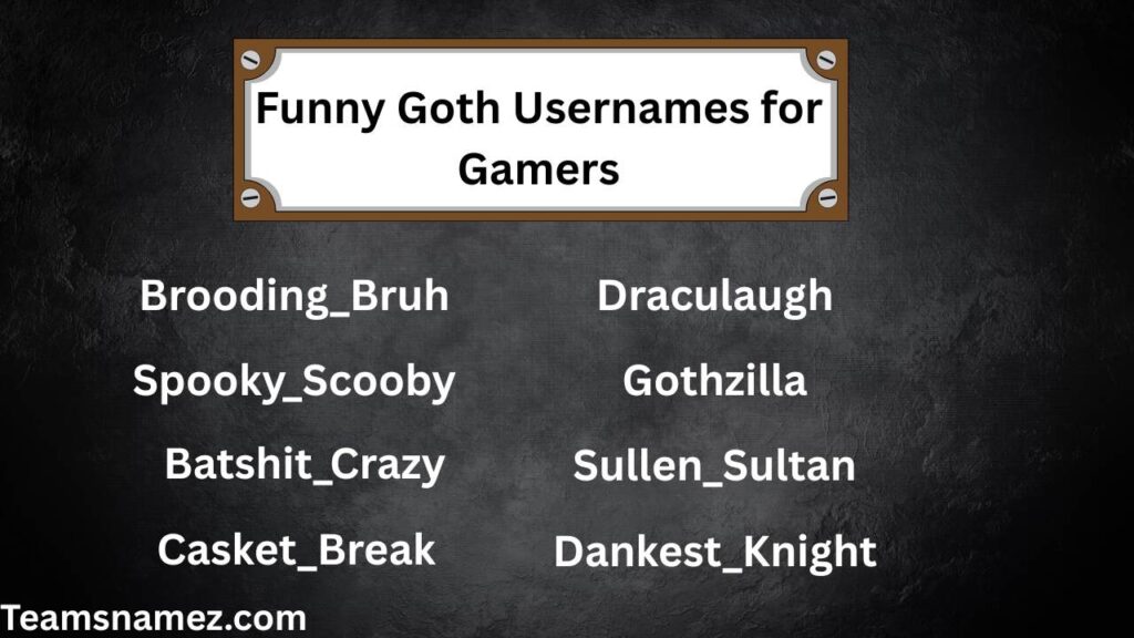 Funny Goth Usernames for Gamers