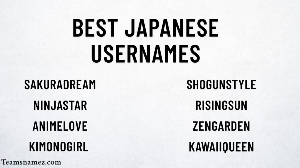 Best Japanese Usernames