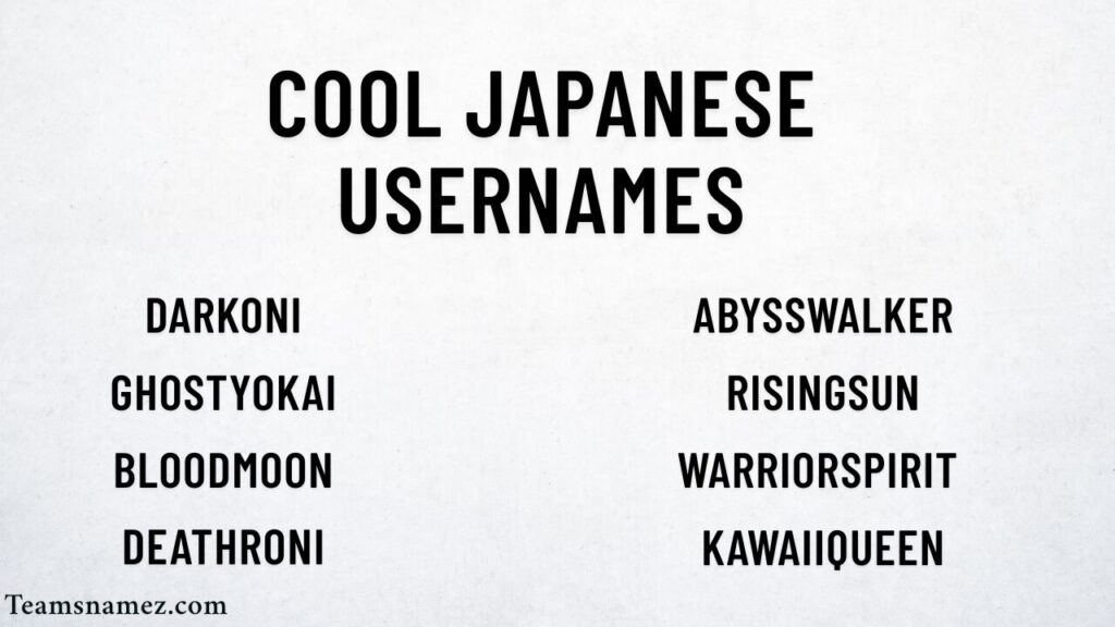 Cool Japanese Usernames