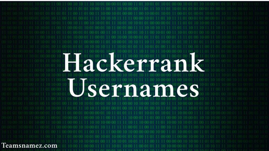 Hackerrank Usernames