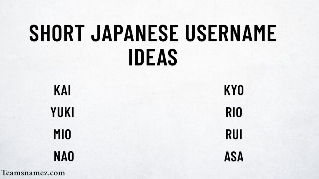 Short Japanese Username Ideas