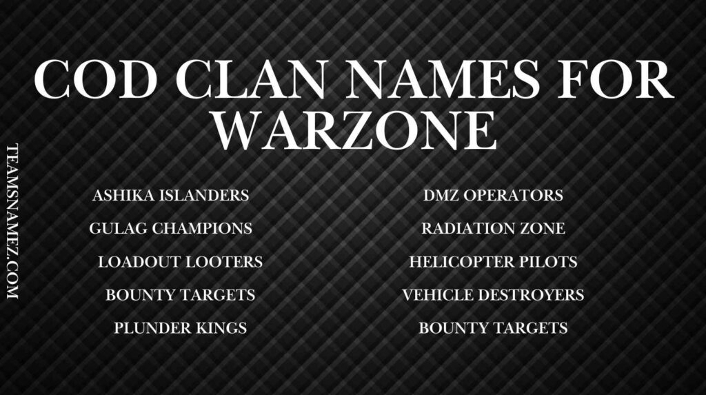COD Clan Names for Warzone