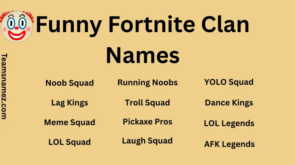 Funny Fortnite Clan Names