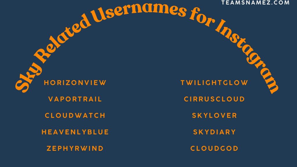 Sky Related Usernames for Instagram