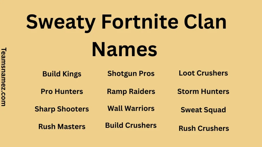 Sweaty Fortnite Clan Names 