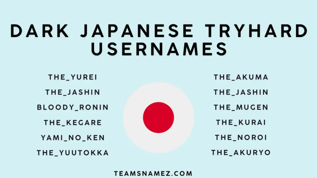 Dark Japanese Tryhard Usernames