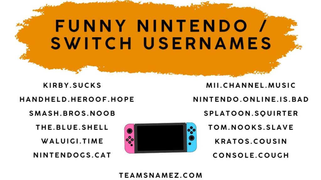 Funny Usernames for Nintendo and Switch
